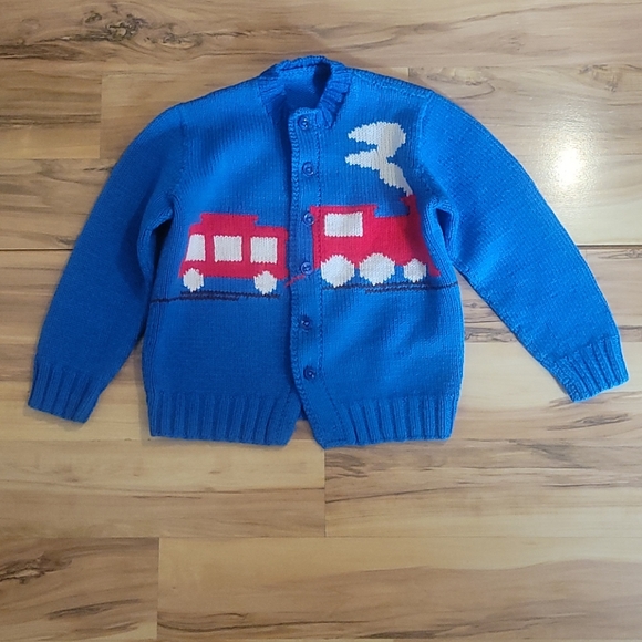 Vintage 50s Childs Train Sweater - Picture 2 of 9